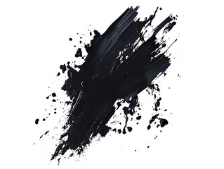 Poster - Abstract black paint strokes on white background. (1)