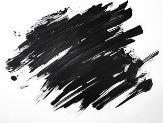 Poster - Abstract black paint strokes on white background.