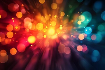 Aufkleber - Abstract colorful bokeh lights burst background.