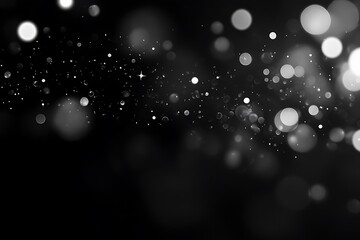 Aufkleber - Abstract grayscale bokeh background with bright lights and particles.