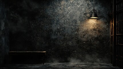 Poster - Moody and Dark Scene with Rugged Texture in a Gloomy Atmosphere