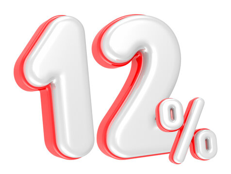 3d rendering Number 12 Percent isolated