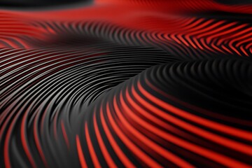 Poster - Abstract red and black wavy lines background.