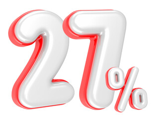 Fototapete - 3d rendering Number 27 Percent isolated
