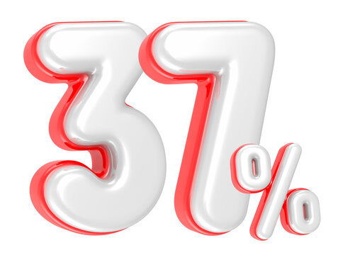 3d rendering Number 37 Percent isolated