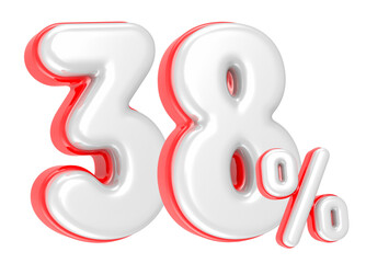 Fototapete - 3d rendering Number 38 Percent isolated