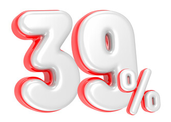 Fototapete - 3d rendering Number 39 Percent isolated