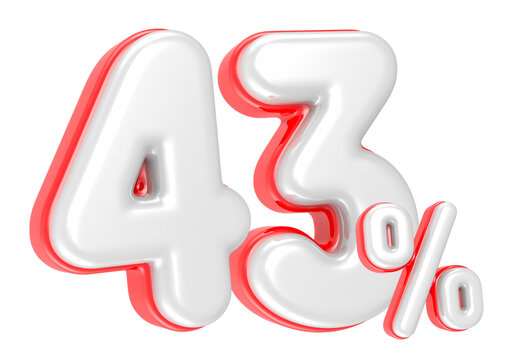3d rendering Number 43 Percent isolated