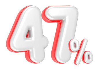 Fototapete - 3d rendering Number 47 Percent isolated