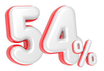 Fototapete - 3d rendering Number 54 Percent isolated