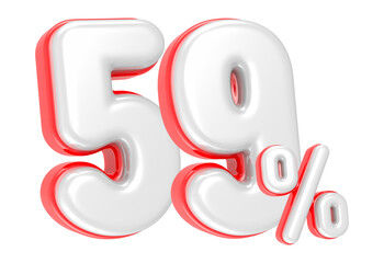 Fototapete - 3d rendering Number 59 Percent isolated
