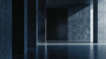 Poster - Dramatic Industrial Background in Dark Tone with Textured Surface and Strong Light Play