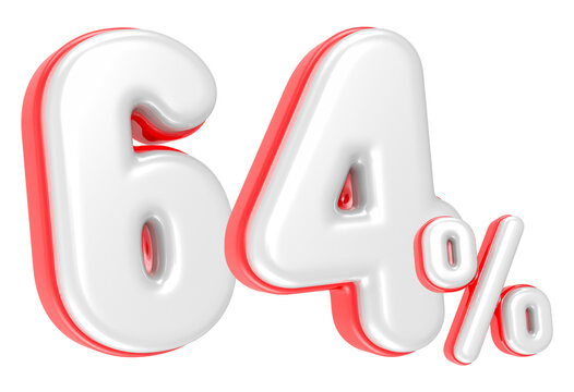3d rendering Number 64 Percent isolated