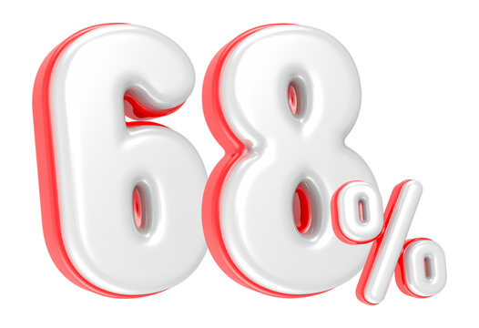 3d rendering Number 68 Percent isolated