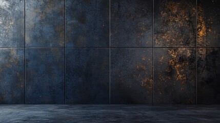 Poster - Dark Dramatic Industrial Background with Textured Walls for Modern Design Projects