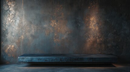 Poster - Dramatic Industrial Background with Dark Textures and Glossy Surface for Photo Projects