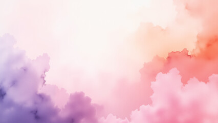 Poster - An abstract illustration featuring soft clouds in shades of pink and purple, blending seamlessly to create a dreamy and ethereal background suitable for various design projects.