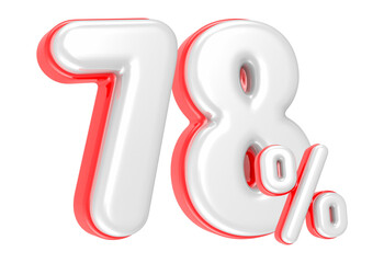 Fototapete - 3d rendering Number 78 Percent isolated