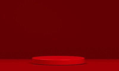Wall Mural - podium red shape for show cosmetic product display for christmas day or new years. stand product sho