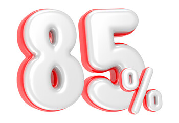 Fototapete - 3d rendering Number 85 Percent isolated