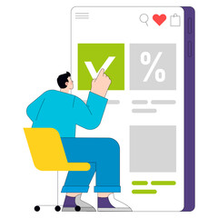 Poster - business man. flat vector illustration