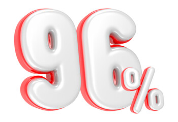 Fototapete - 3d rendering Number 96 Percent isolated
