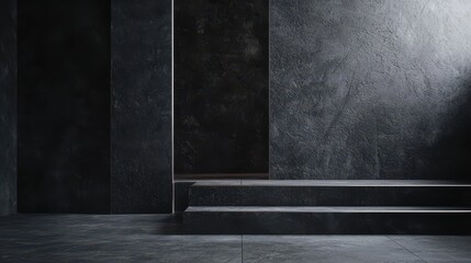 Poster - Dramatic Industrial Background with Dark Textures and Unique Architectural Elements