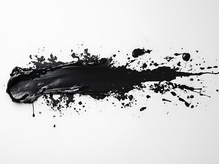 Poster - Black paint splatter on white background.