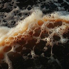 Wall Mural - Abstract foam texture on dark water.