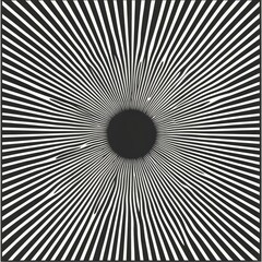 Wall Mural - radial ornament black and white 