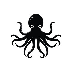 a black and white illustration of an octopus