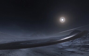Wall Mural - Alien Planet at Night - Cosmic Landscape