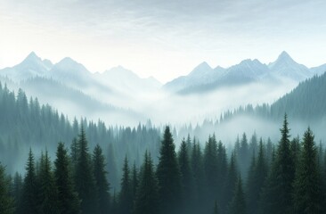  Misty Mountain Forest Landscape