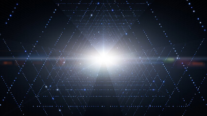 Wall Mural - digital technology future tunnel travel lights illustration.