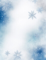 Wall Mural - christmas background with snowflakes - abstract blue christmas decoration background - Generative AI