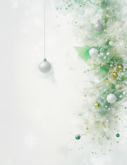 Wall Mural - christmas background with balls - abstract green christmas decoration background - Generative AI