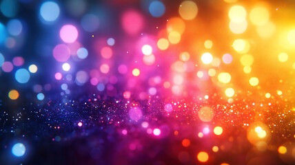 Poster - Vibrant Bokeh Background with Festive Colors. This vibrant bokeh background showcases a mix of warm and cool colors, creating a festive and celebratory mood.