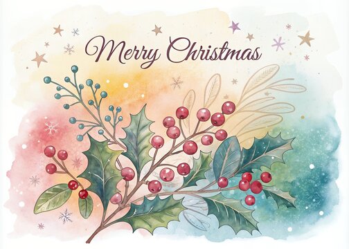background with flowers Merry Christmas And Happy New Year