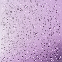 Sticker - Close-up of raindrops on a purple background