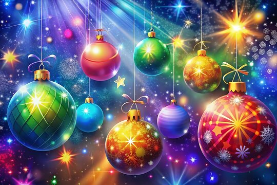 christmas background with baubles Merry Christmas And Happy New Year