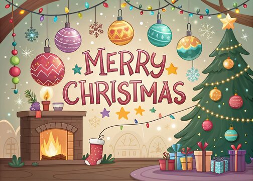 Merry Christmas tree And Happy New Year background