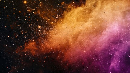 Wall Mural - vibrant cosmic nebula with colorful gas clouds