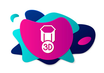 Poster - Color 3D printer icon isolated on white background. 3d printing. Abstract banner with liquid shapes. Vector
