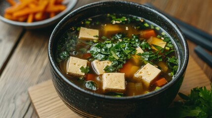 Wall Mural - Traditional Japanese Hotpot with Fresh Vegetables