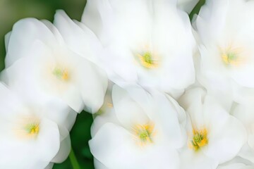 Wall Mural - Soft focus white flowers with yellow centers