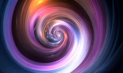 Wall Mural - Abstract swirling galaxy with vibrant colors and glittering dust.