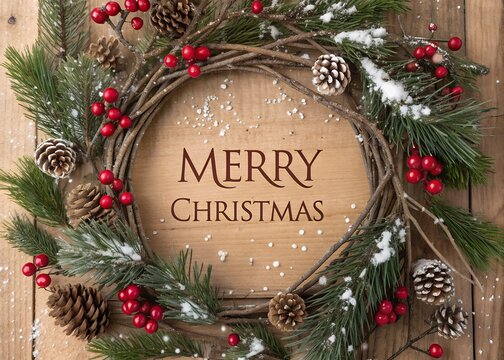 christmas wreath Merry Christmas And Happy New Year