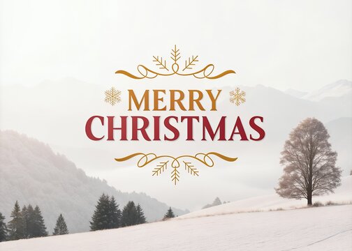 winter landscape with snow Merry Christmas And Happy New Year