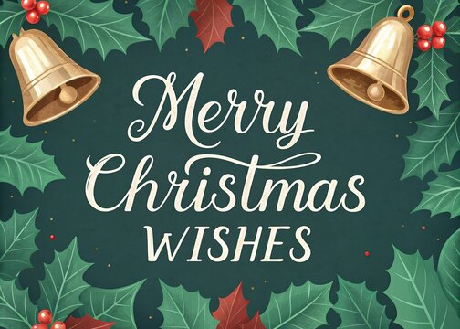 christmas card with bells Merry Christmas And Happy New Year