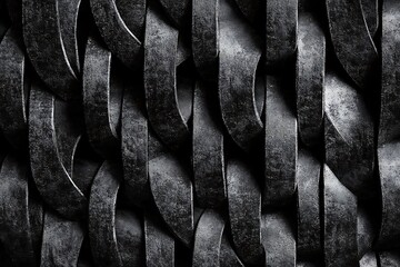 Poster - Abstract dark gray woven texture background.